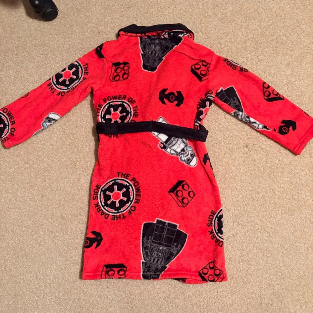Lego Star Wars Boys Red Darth‎ Vader Fleece Bathrobe Robe Size S Small 6-7